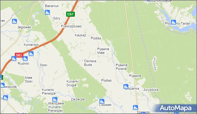 mapa Pijawne Ruskie, Pijawne Ruskie na mapie Targeo