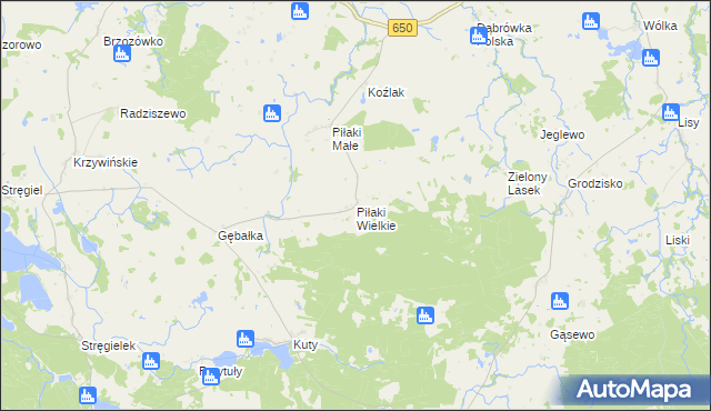 mapa Piłaki Wielkie, Piłaki Wielkie na mapie Targeo