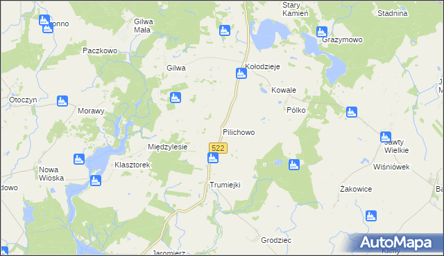 mapa Pilichowo gmina Prabuty, Pilichowo gmina Prabuty na mapie Targeo