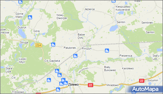 mapa Pinczyn, Pinczyn na mapie Targeo