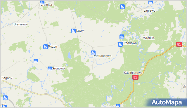 mapa Piotraszewo, Piotraszewo na mapie Targeo