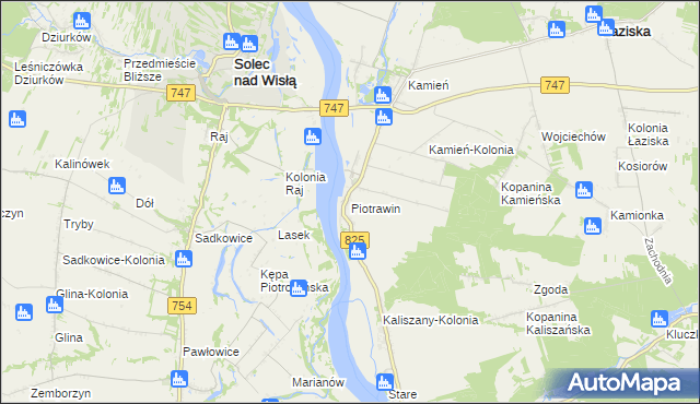 mapa Piotrawin gmina Łaziska, Piotrawin gmina Łaziska na mapie Targeo