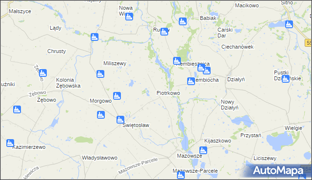 mapa Piotrkowo gmina Ciechocin, Piotrkowo gmina Ciechocin na mapie Targeo