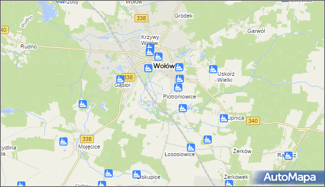 mapa Piotroniowice, Piotroniowice na mapie Targeo