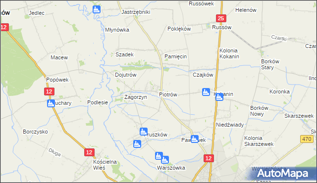 mapa Piotrów gmina Blizanów, Piotrów gmina Blizanów na mapie Targeo
