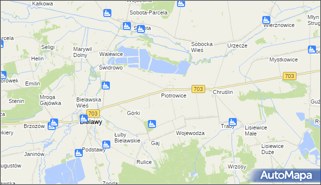 mapa Piotrowice gmina Bielawy, Piotrowice gmina Bielawy na mapie Targeo