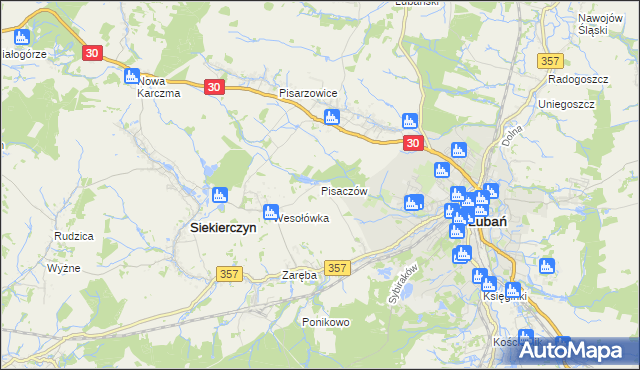 mapa Pisaczów, Pisaczów na mapie Targeo