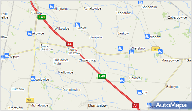 mapa Piskorzów gmina Domaniów, Piskorzów gmina Domaniów na mapie Targeo