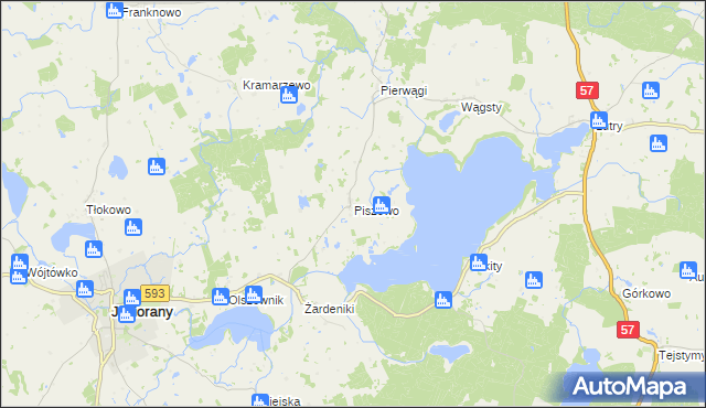 mapa Piszewo, Piszewo na mapie Targeo