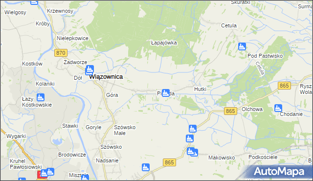 mapa Piwoda, Piwoda na mapie Targeo