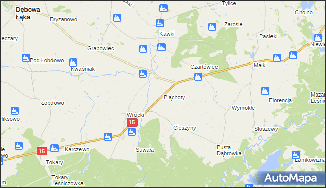 mapa Pląchoty, Pląchoty na mapie Targeo