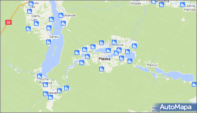 mapa Płaska, Płaska na mapie Targeo