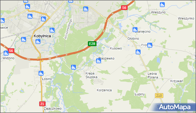 mapa Płaszewko, Płaszewko na mapie Targeo
