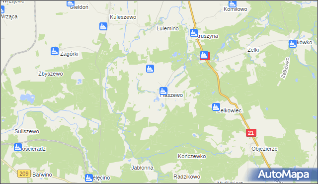 mapa Płaszewo, Płaszewo na mapie Targeo