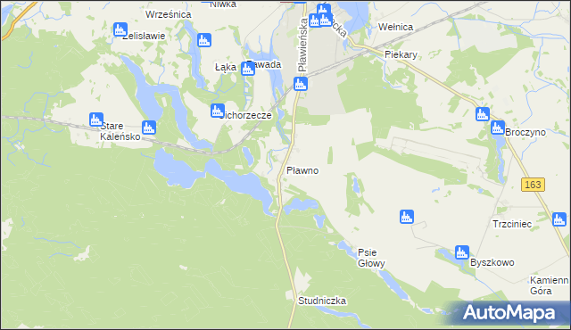 mapa Pławno gmina Czaplinek, Pławno gmina Czaplinek na mapie Targeo