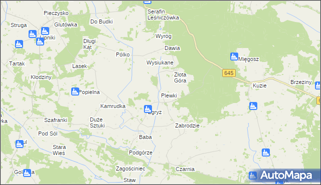 mapa Plewki gmina Łyse, Plewki gmina Łyse na mapie Targeo
