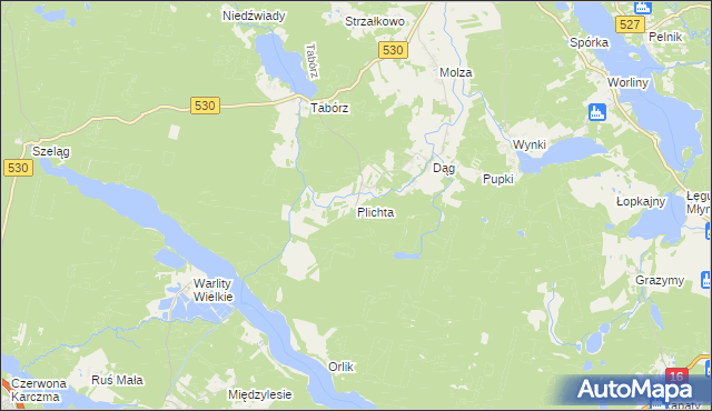 mapa Plichta, Plichta na mapie Targeo