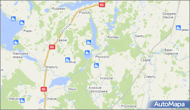 mapa Płociczno gmina Ełk, Płociczno gmina Ełk na mapie Targeo