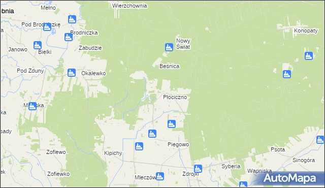 mapa Płociczno gmina Lubowidz, Płociczno gmina Lubowidz na mapie Targeo