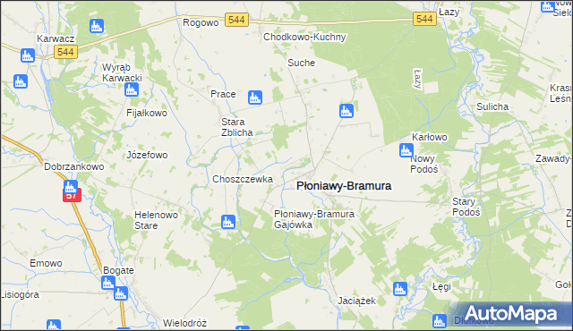 mapa Płoniawy-Kolonia, Płoniawy-Kolonia na mapie Targeo