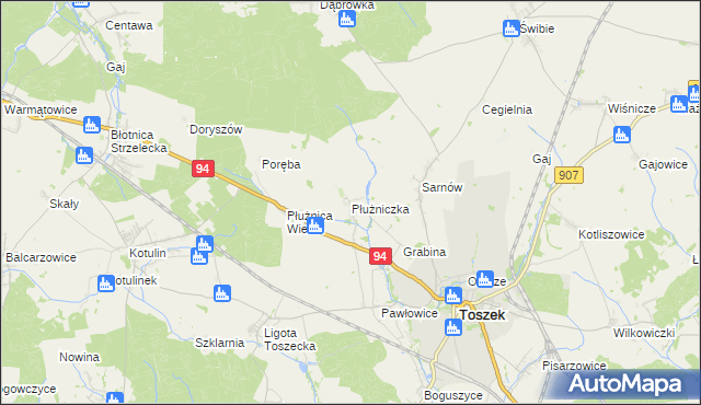 mapa Płużniczka, Płużniczka na mapie Targeo