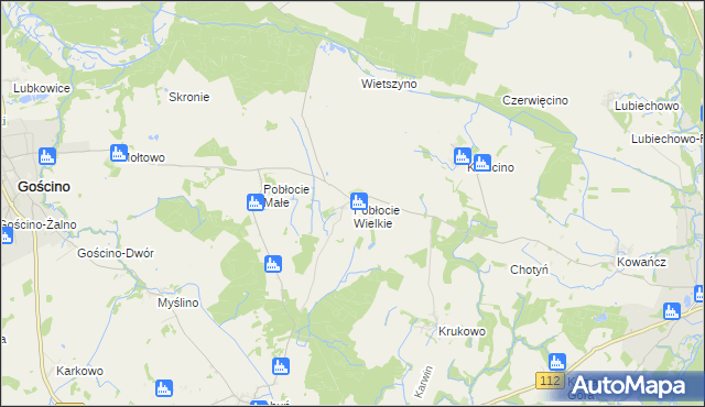 mapa Pobłocie Wielkie, Pobłocie Wielkie na mapie Targeo