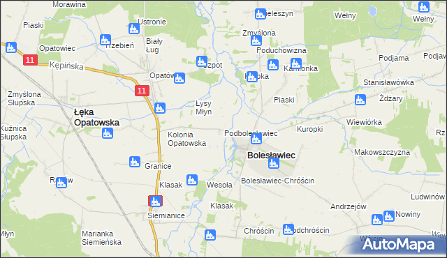 mapa Podbolesławiec, Podbolesławiec na mapie Targeo