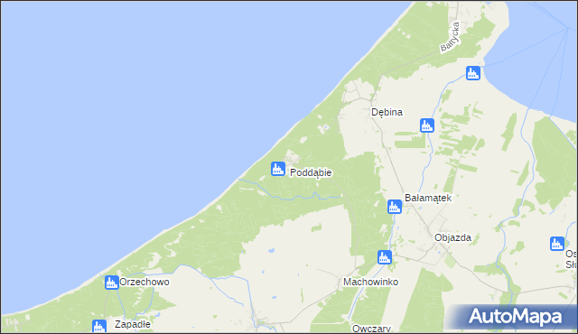 mapa Poddąbie, Poddąbie na mapie Targeo