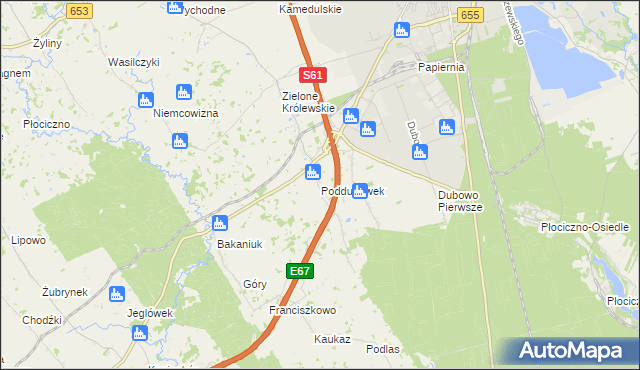 mapa Poddubówek, Poddubówek na mapie Targeo