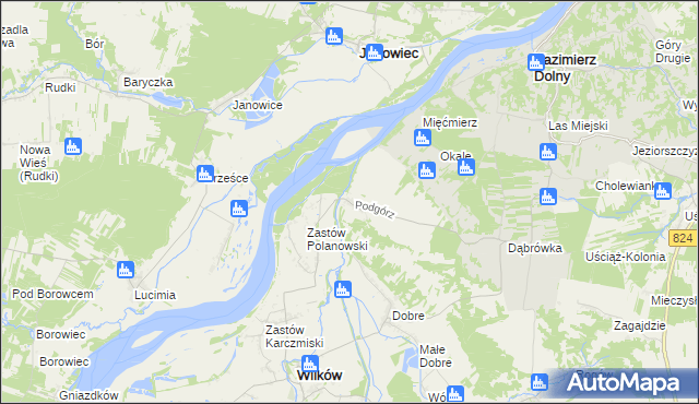 mapa Podgórz gmina Wilków, Podgórz gmina Wilków na mapie Targeo