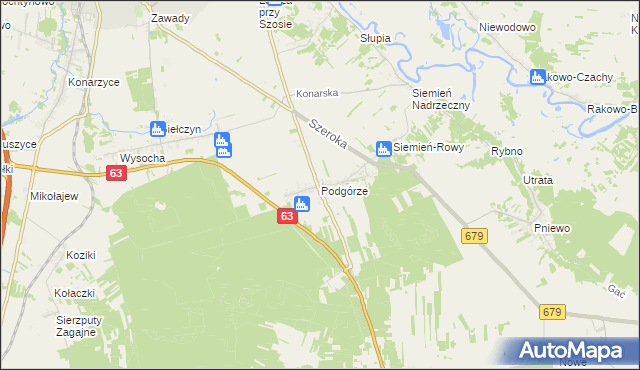 mapa Podgórze gmina Łomża, Podgórze gmina Łomża na mapie Targeo