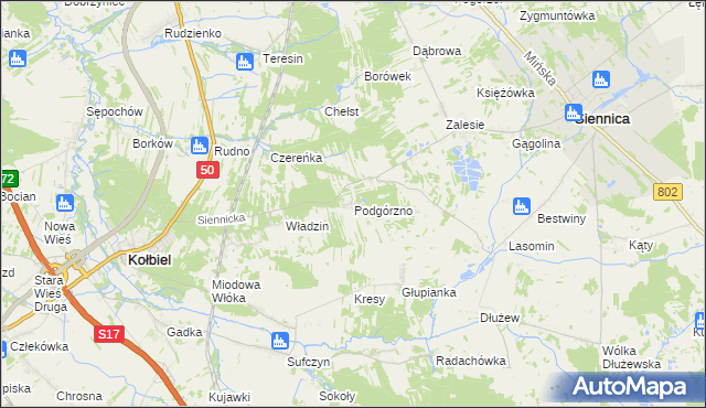 mapa Podgórzno, Podgórzno na mapie Targeo