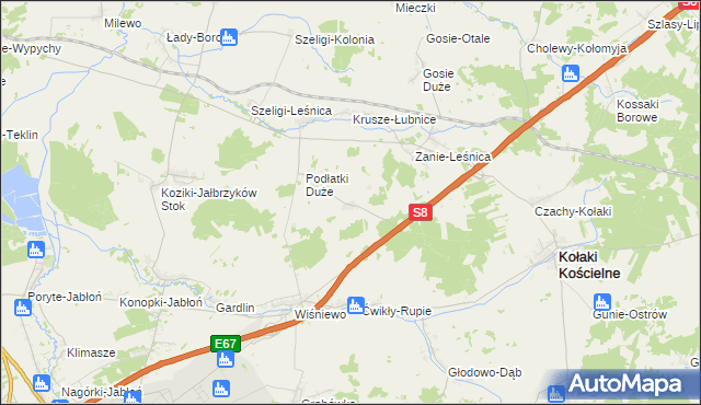 mapa Podłatki Małe, Podłatki Małe na mapie Targeo