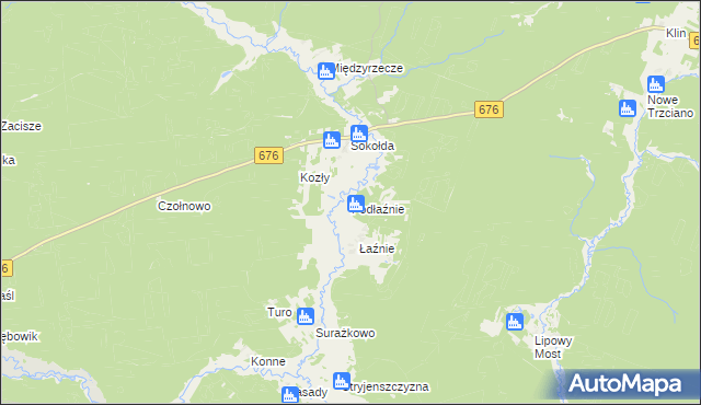 mapa Podłaźnie, Podłaźnie na mapie Targeo