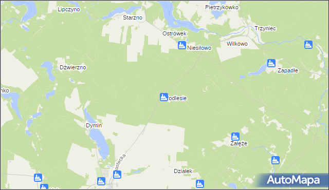mapa Podlesie gmina Koczała, Podlesie gmina Koczała na mapie Targeo