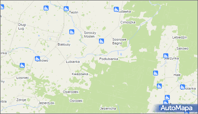 mapa Podłubianka, Podłubianka na mapie Targeo