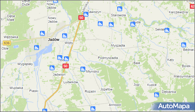 mapa Podmyszadła, Podmyszadła na mapie Targeo