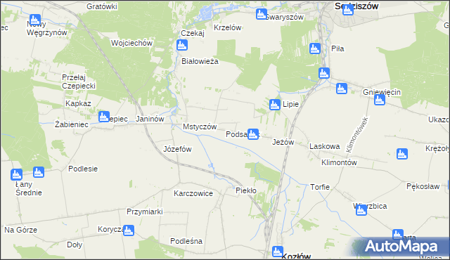 mapa Podsadek, Podsadek na mapie Targeo