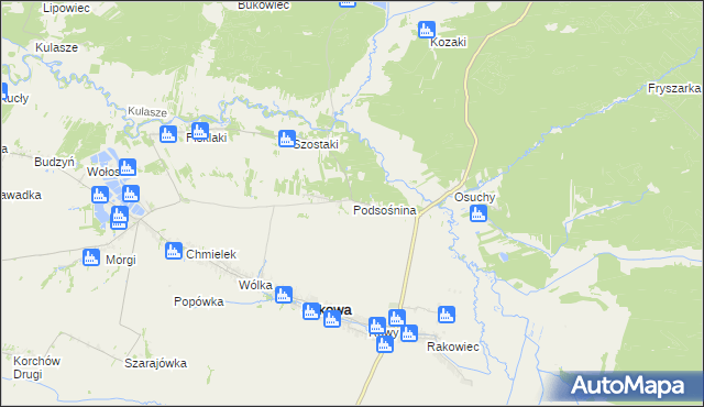 mapa Podsośnina, Podsośnina na mapie Targeo