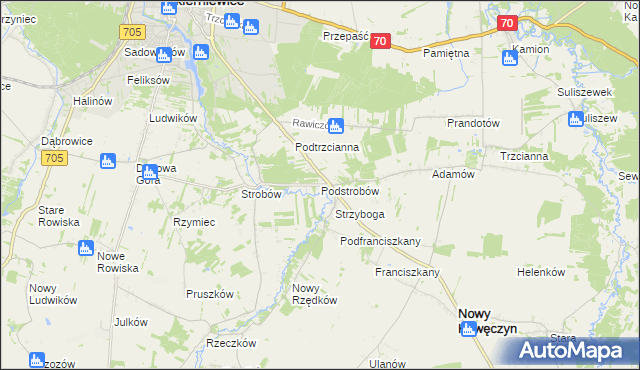 mapa Podstrobów, Podstrobów na mapie Targeo