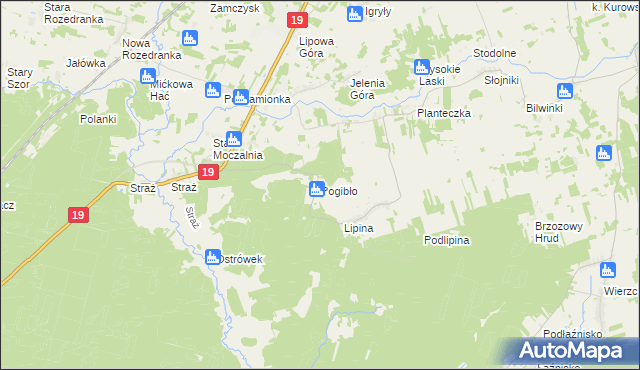 mapa Pogibło, Pogibło na mapie Targeo