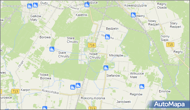 mapa Pogorzałe Ługi, Pogorzałe Ługi na mapie Targeo