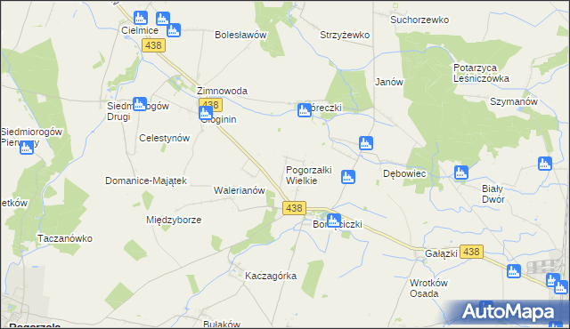 mapa Pogorzałki Wielkie, Pogorzałki Wielkie na mapie Targeo
