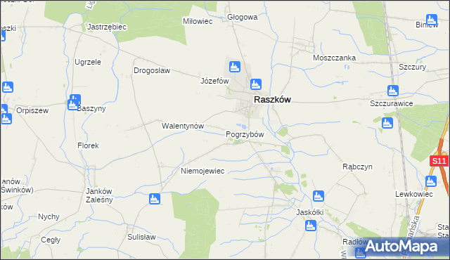 mapa Pogrzybów, Pogrzybów na mapie Targeo
