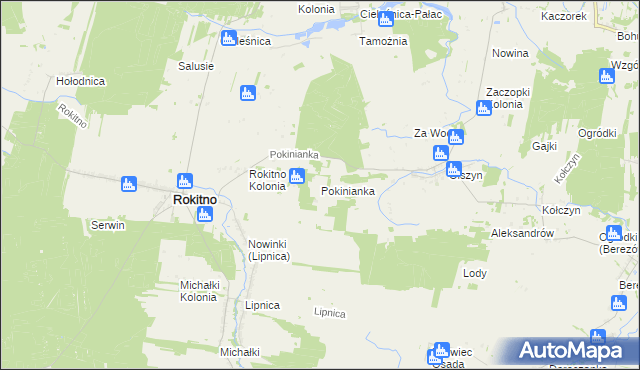 mapa Pokinianka, Pokinianka na mapie Targeo