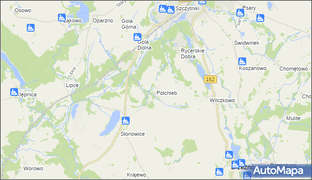 mapa Półchleb, Półchleb na mapie Targeo