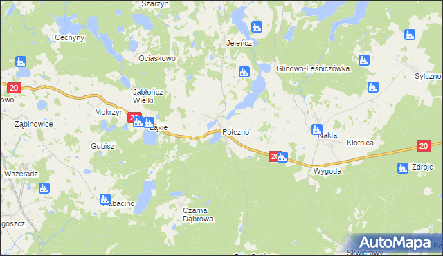 mapa Półczno, Półczno na mapie Targeo