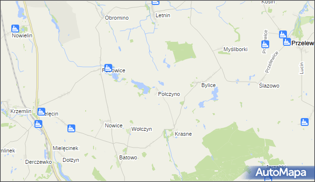 mapa Połczyno gmina Lipiany, Połczyno gmina Lipiany na mapie Targeo