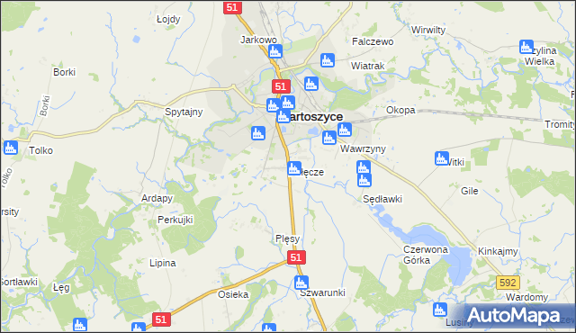 mapa Połęcze, Połęcze na mapie Targeo