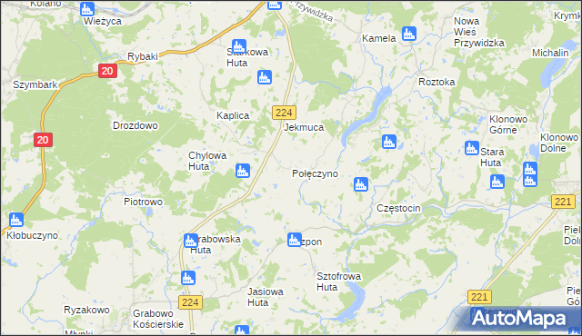 mapa Połęczyno, Połęczyno na mapie Targeo